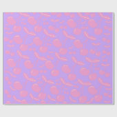 Pink Cherry Gift Wrap Girls Craft Party Cadeaupapier (Vlak)