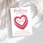 Pink Cherry Heart Moderne Verjaardag Kaart