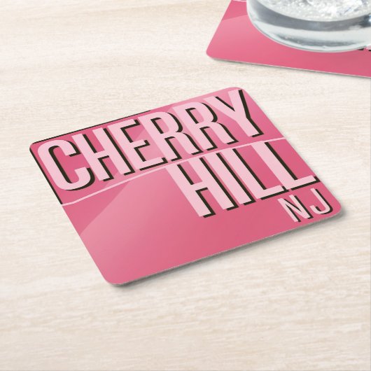Pink Cherry Hill NJ Onderzetters (Schuin)