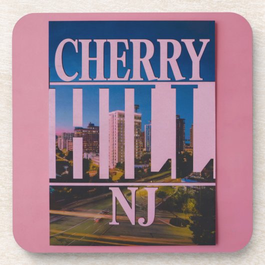 Pink Cherry Hill NJ Woorden Onderzetters (Voorkant)
