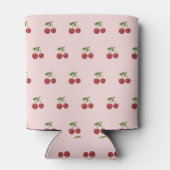 Pink Cherry Pattern Fresh Fruit Modern Party Blikjeskoeler (Achterkant)