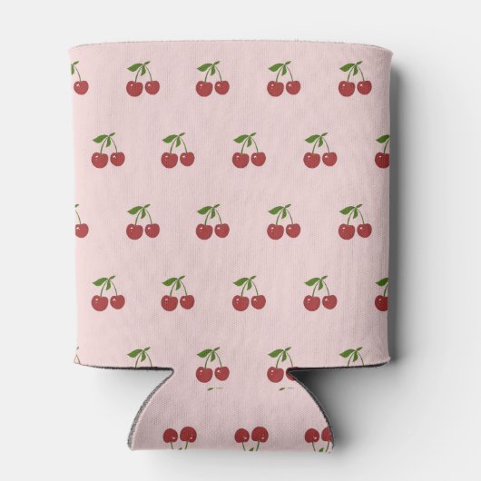 Pink Cherry Pattern Fresh Fruit Modern Party Blikjeskoeler (Achterkant)