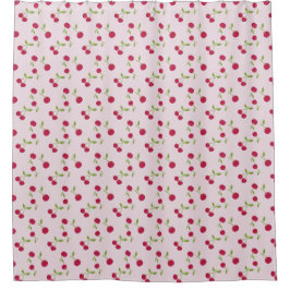 Pink Cherry Print Pattern Pink Cute Douchegordijn