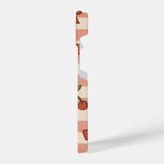 "Pink Cherry & Ribbon Pattern Phone Case – Cute  iPhone Hoesje (Linkerkant)