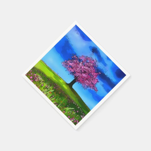 Pink Cherry Tree Servet (Hoek)