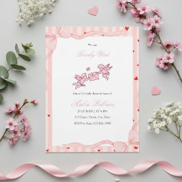  Pink Cherub Bearly Wait Baby Shower Invitation Kaart