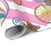 Pink Chevron Baby Carriage Pattern Cadeaupapier (Rol Hoek)