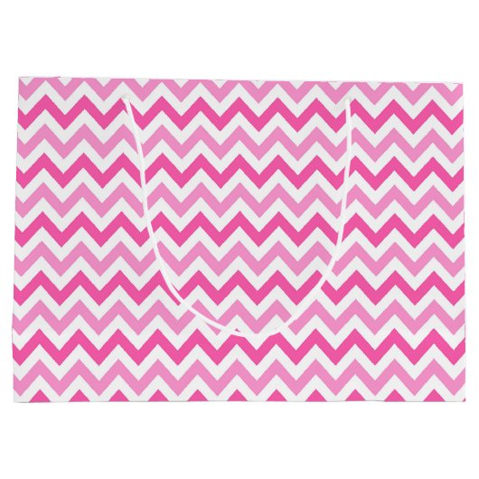 Pink Chevron Breast Cancer Awareness Pattern Groot Cadeauzakje (Achterkant)