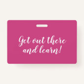 Pink Chevron Homeschool Student ID Badge (Achterkant)