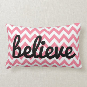 Pink Chevron Inspirerend Pillow Geloof Kussen