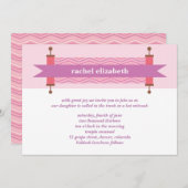 Pink Chevron Torah Bat Mitzvah Uitnodiging (Voorkant / Achterkant)