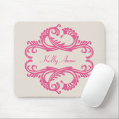 Pink Chic Damask Mousepad Muismat (Met muis)
