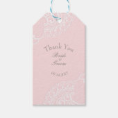 Pink Chic  Elegant Lace Wedding Bedankt Cadeaulabel (Voorkant)
