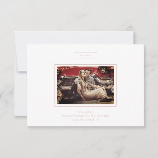 Pink Chic Sophisticated Minimalist Photo Wedding (Voorkant)