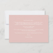 Pink Chic Sophisticated Minimalist Photo Wedding (Achterkant)