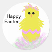 Pink Chick Egg Easter Stickers (Voorkant)