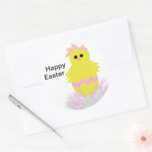 Pink Chick Egg Easter Stickers (Envelop)