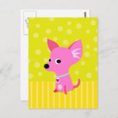 Pink Chihuahua briefkaart (Voorkant / Achterkant)
