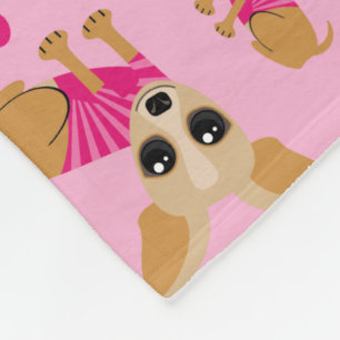 Pink Chihuahua Heart Pattern Fleece Deken