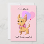 Pink Chihuahua Princess Birthday Party Kaart (Voorkant)