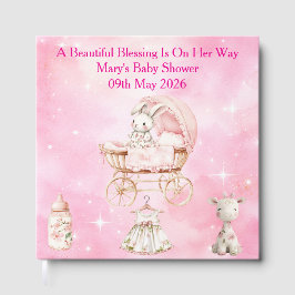 Pink Chinoiserie Baby Shower Guest Book Gastenboek