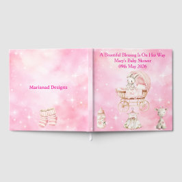 Pink Chinoiserie Baby Shower Guest Book Gastenboek