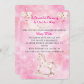 Pink Chinoiserie Baby Shower Invitation Kaart (Voorkant / Achterkant)