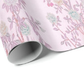 Pink Chinoiserie Bird Decoupage Cadeaupapier (Rol Hoek)