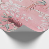 Pink Chinoiserie Bird Decoupage Cadeaupapier (Hoek)