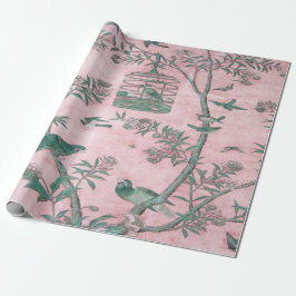 Pink Chinoiserie Bird Decoupage Cadeaupapier