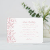 Pink Chinoiserie Books for Baby Invitation Insert Informatiekaartje (Staand voorkant)