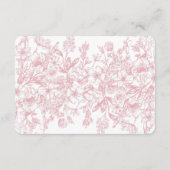 Pink Chinoiserie Books for Baby Invitation Insert Informatiekaartje (Achterkant)