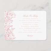 Pink Chinoiserie Books for Baby Invitation Insert Informatiekaartje (Voorkant)