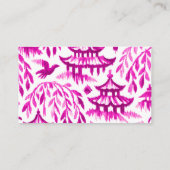 Pink Chinoiserie Bridge Wine Raffle Bridal Shower  Informatiekaartje (Achterkant)