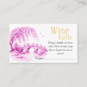 Pink Chinoiserie Bridge Wine Raffle Bridal Shower  Informatiekaartje (Voorkant)