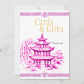 Pink Chinoiserie Cards & Gifts Sign Kaart (Voorkant)