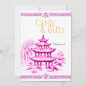 Pink Chinoiserie Cards & Gifts Sign Kaart (Achterkant)
