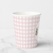 Pink Chinoiserie Christmas Baby shower Papieren Bekers (Rechts)