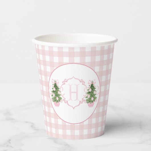 Pink Chinoiserie Christmas Baby shower Papieren Bekers (Voorkant)