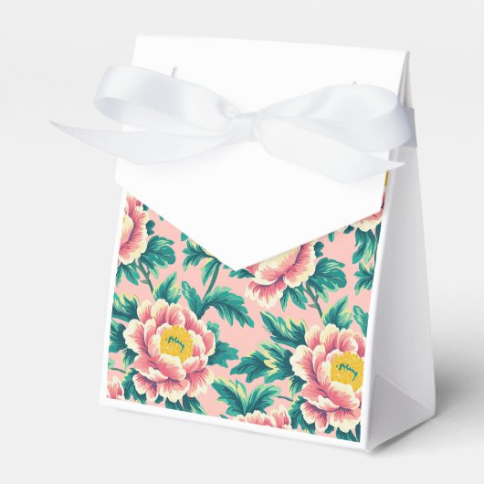 Pink Chinoiserie Floral Bedankdoosjes (Voorkant Zijde)