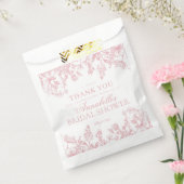 Pink Chinoiserie Floral Bridal Shower Dessert Bedankzakje (Gezegeld)