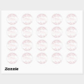 Pink Chinoiserie Floral Bridal Shower Envelope Ronde Sticker (Vel)