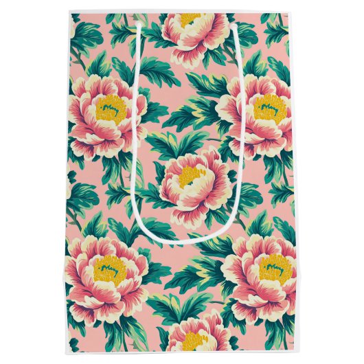 Pink Chinoiserie Floral Medium Cadeauzakje (Achterkant)