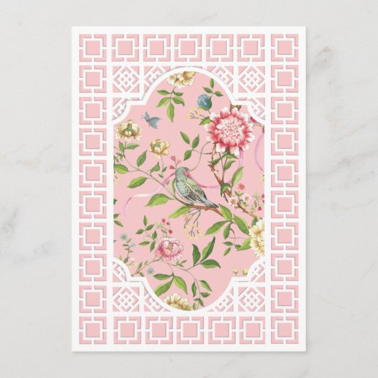 Pink Chinoiserie Floral Menu - Trianon (Achterkant)