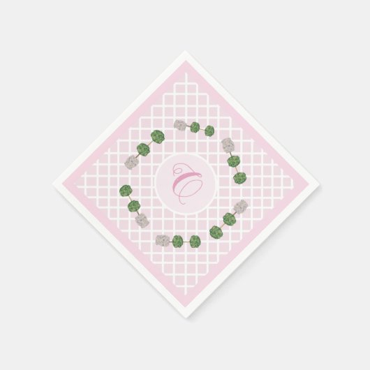 Pink Chinoiserie Ginger Jar Jars Topiary Basket Pa Servet (Hoek)