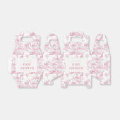 Pink Chinoiserie Toile de Jouy Baby shower Bedankdoosjes (Uitgevouwen)