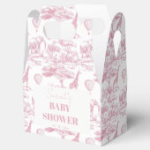 Pink Chinoiserie Toile de Jouy Baby shower Bedankdoosjes (Geopend)