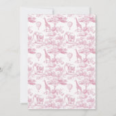 Pink Chinoiserie Toile de Jouy Baby shower Kaart (Achterkant)