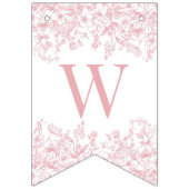 Pink Chinoiserie Vintage Floral Baby Shower Decor Vlaggetjes (Tweede vlag)