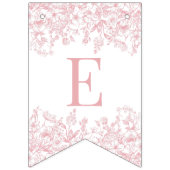 Pink Chinoiserie Vintage Floral Baby Shower Decor Vlaggetjes (Derde vlag)